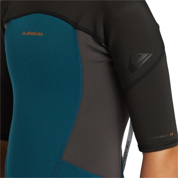 2026 Quiksilver Peuter Prologue 2/2mm Rug Ritssluiting Shorty Wetsuit EQKW503004 - Midnight Turquoise